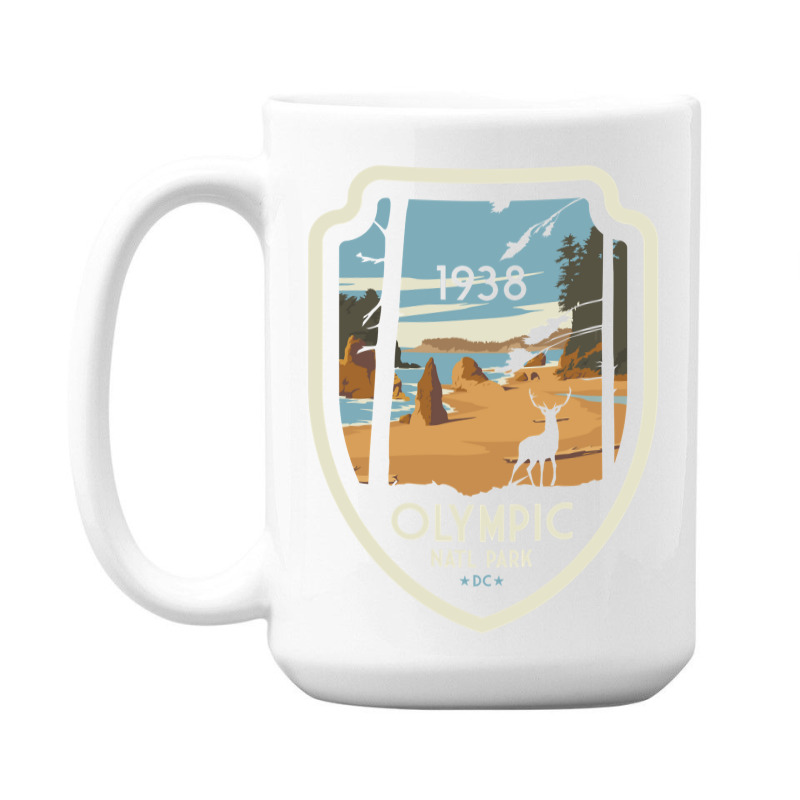 Washington Olympic National Park Retro Vintage Design Gift 15 Oz Coffee Mug | Artistshot