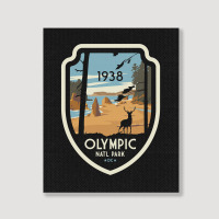 Washington Olympic National Park Retro Vintage Design Gift Portrait Canvas Print | Artistshot