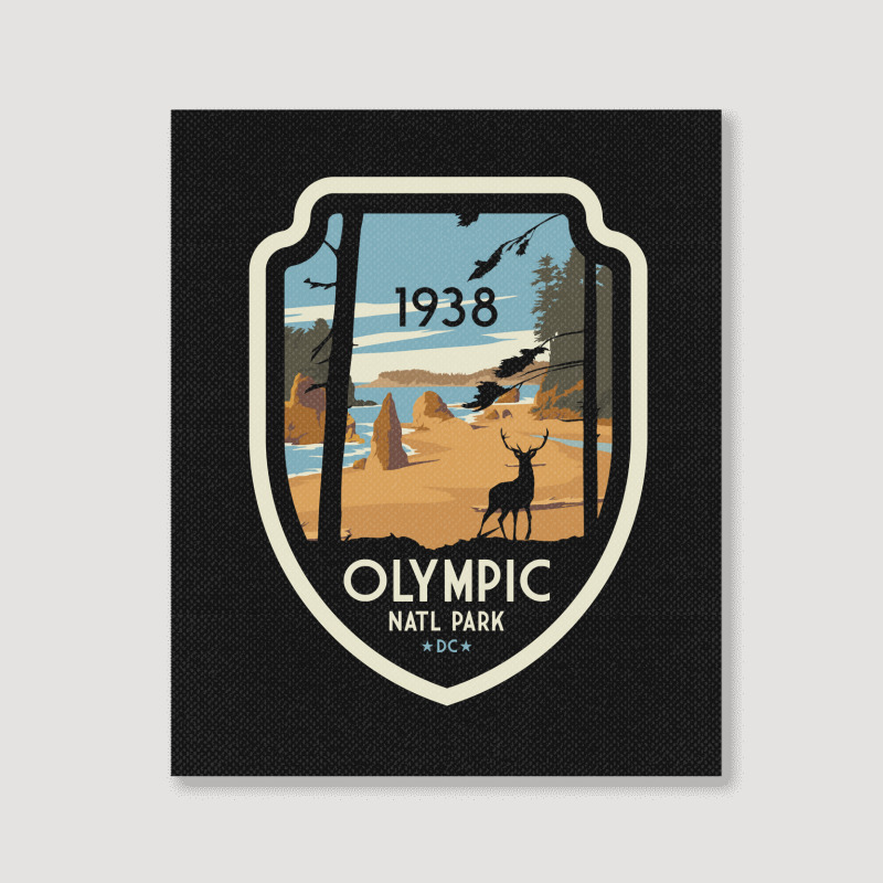 Washington Olympic National Park Retro Vintage Design Gift Portrait Canvas Print | Artistshot