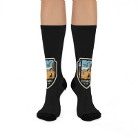 Washington Olympic National Park Retro Vintage Design Gift Crew Socks | Artistshot