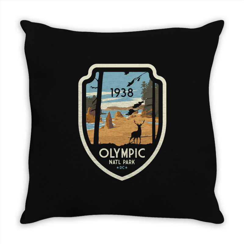 Washington Olympic National Park Retro Vintage Design Gift Throw Pillow | Artistshot