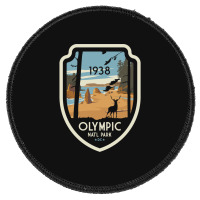 Washington Olympic National Park Retro Vintage Design Gift Round Patch | Artistshot