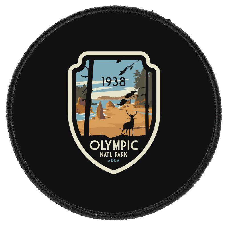 Washington Olympic National Park Retro Vintage Design Gift Round Patch | Artistshot