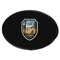 Washington Olympic National Park Retro Vintage Design Gift Oval Patch | Artistshot