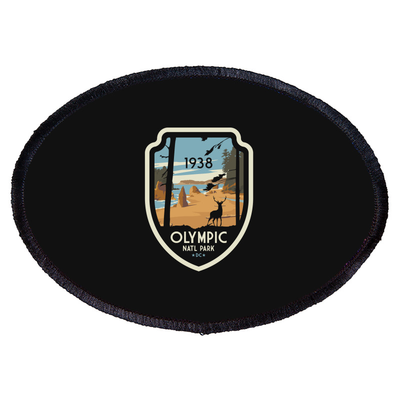 Washington Olympic National Park Retro Vintage Design Gift Oval Patch | Artistshot