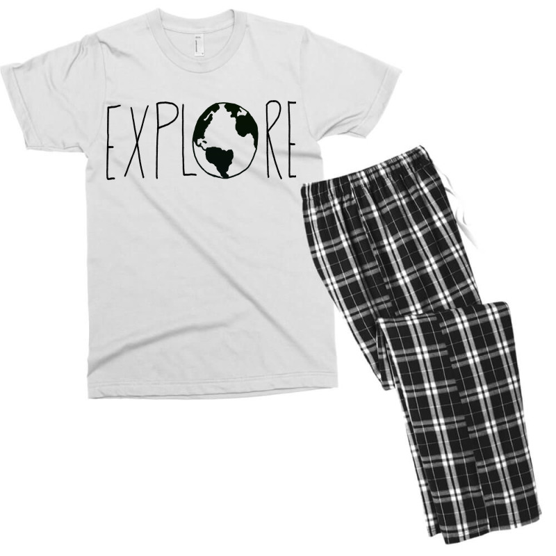 Explore The Globe Men's T-shirt Pajama Set | Artistshot