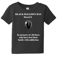 Black Balloon Day Overdose Awareness Addition T Baby Tee | Artistshot