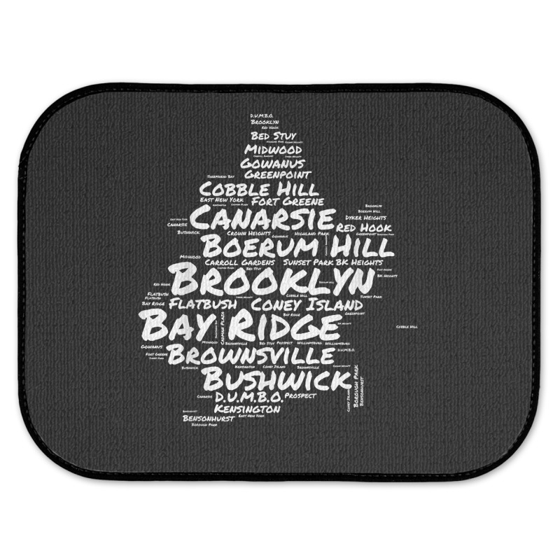 Brooklyn New York Neighborhoods Word Cloud Brooklyn T Shirt Rear Car Mat | Artistshot