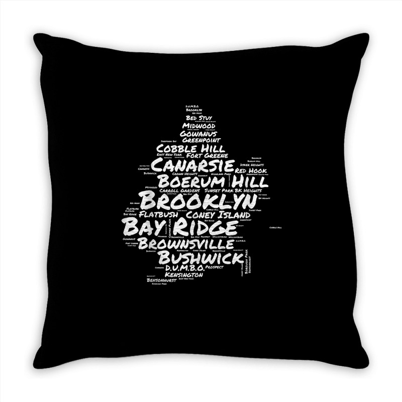 Brooklyn New York Neighborhoods Word Cloud Brooklyn T Shirt Throw Pillow | Artistshot