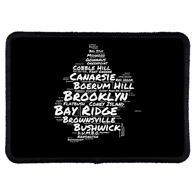 Brooklyn New York Neighborhoods Word Cloud Brooklyn T Shirt Rectangle Patch | Artistshot