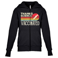 Thanks Science Vaccinated Retro Vintage Pro Vaccine Youth Zipper Hoodie | Artistshot