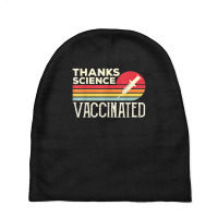 Thanks Science Vaccinated Retro Vintage Pro Vaccine Baby Beanies | Artistshot