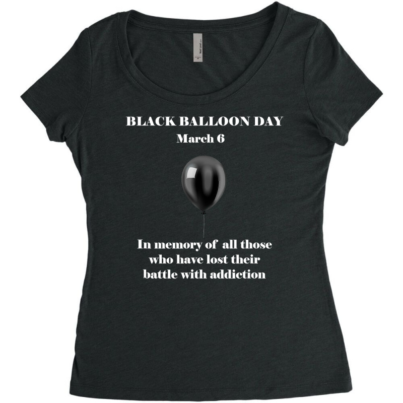 Black Balloon Day Overdose Awareness Addition T Women's Triblend Scoop T-shirt | Artistshot