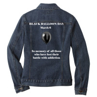 Black Balloon Day Overdose Awareness Addition T Ladies Denim Jacket | Artistshot