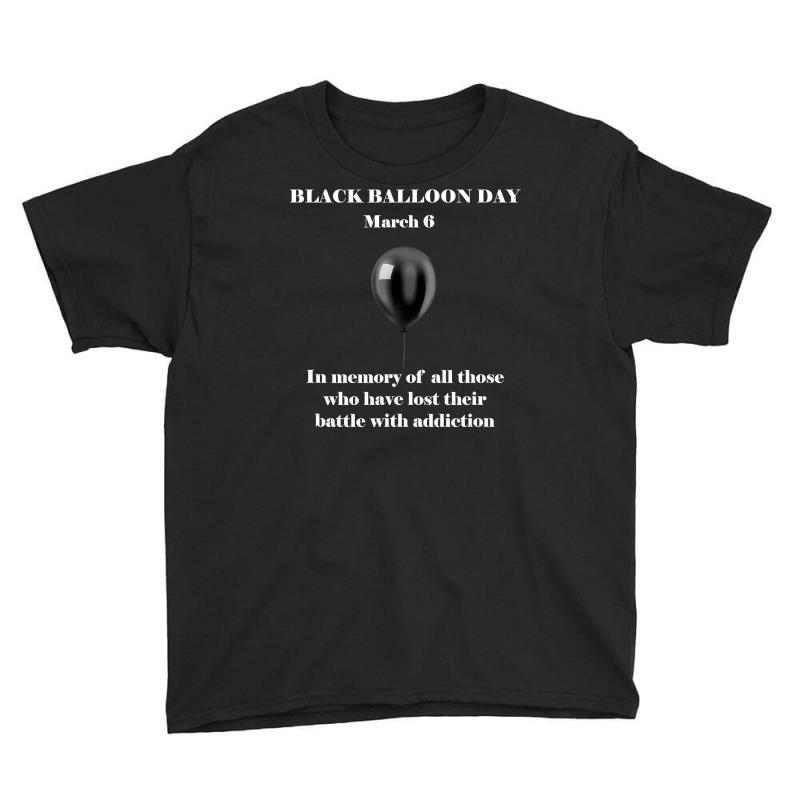 Black Balloon Day Overdose Awareness Addition T Youth Tee | Artistshot