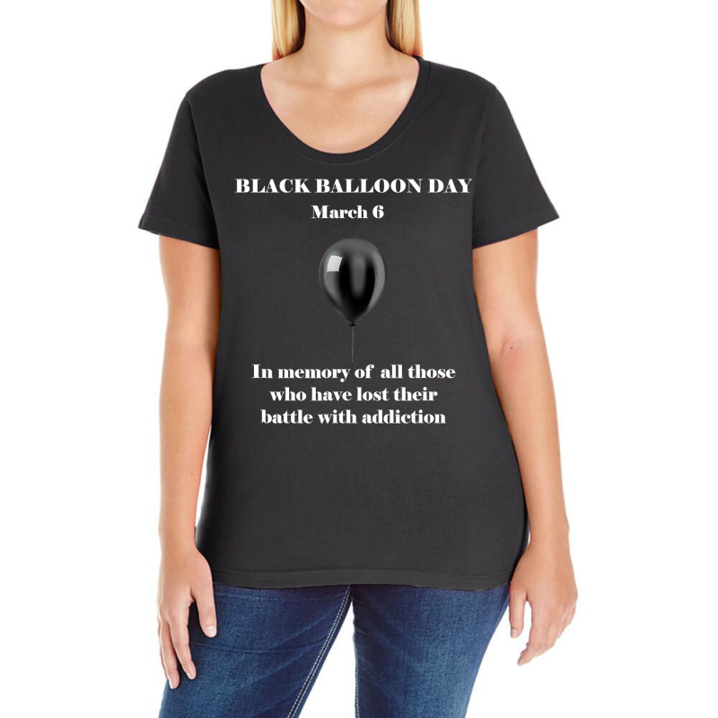 Black Balloon Day Overdose Awareness Addition T Ladies Curvy T-shirt | Artistshot