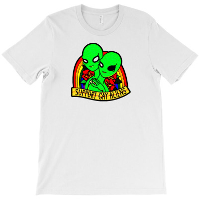 Support Gay Aliens Lgbt T-shirt Designed By Nilton João Cruz