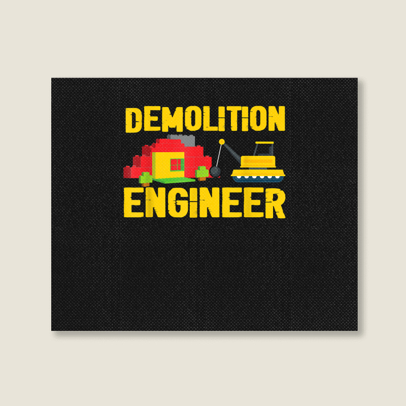 Demolition Engineer Master Builder Building Blocks Bricks For Fans Landscape Canvas Print | Artistshot