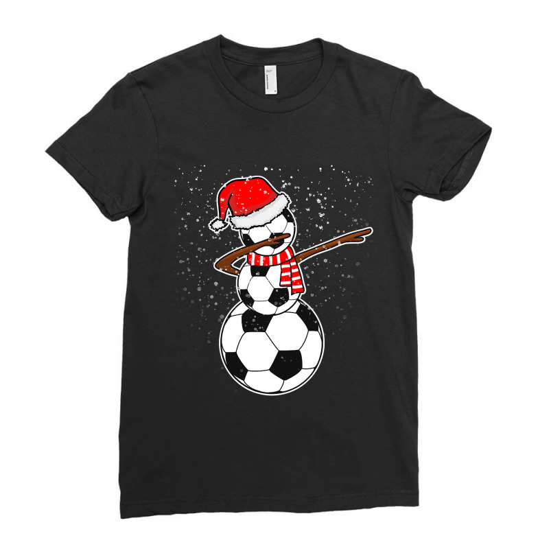 Dabbing Snowman Soccer Ladies Fitted T-Shirt by EricWade | Artistshot