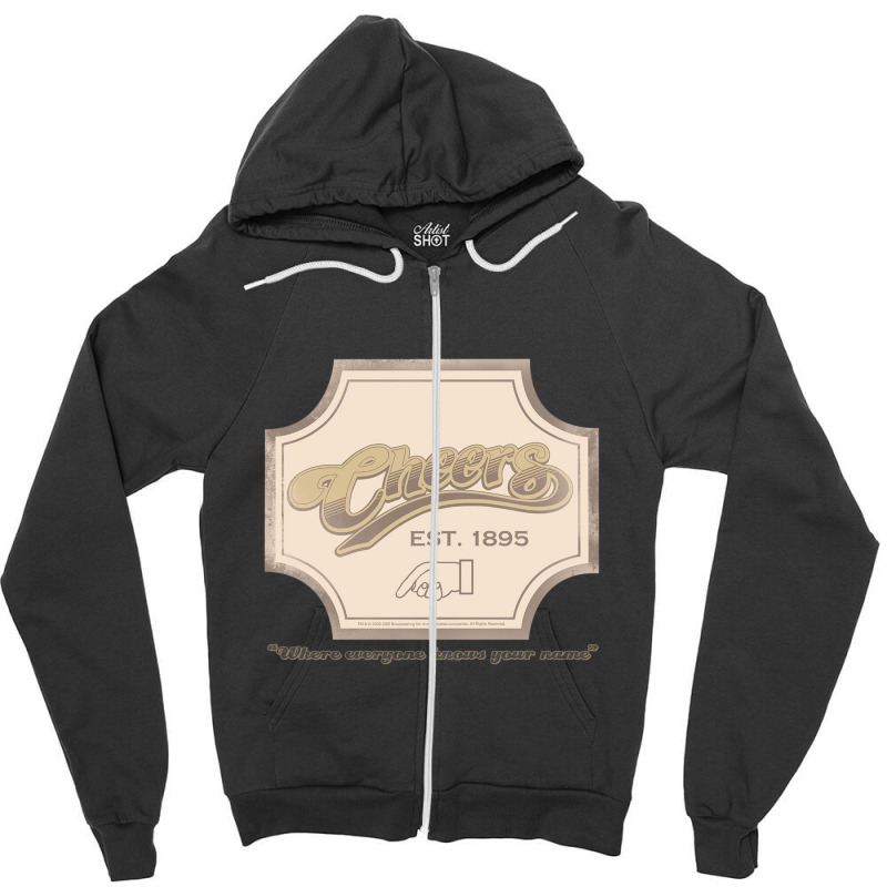 Cheers, Sign,cheers Classic Tv Tv Show Bar Zipper Hoodie | Artistshot