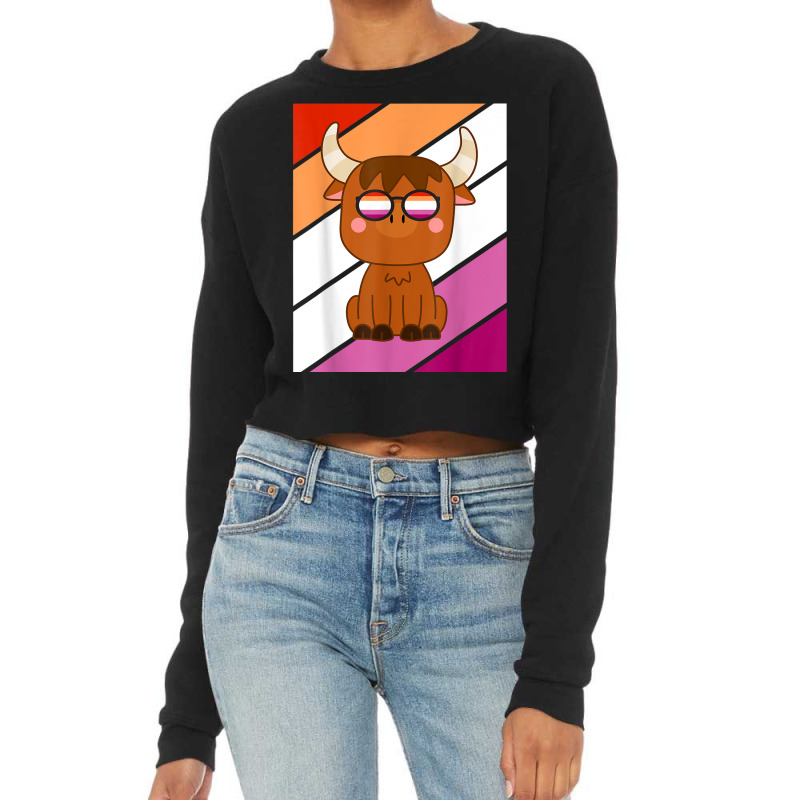 Yak With Pride Lesbian  Lgbtq Proud Ally Pride Support Cropped Sweater by Artist-Shannon | Artistshot