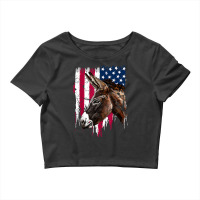 Donkey Farmer American Flag Usa , Donkey For Fans Crop Top | Artistshot