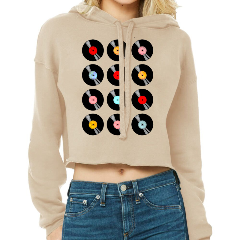 Music Vinyl Tape Cassette Cropped Hoodie by zig street | Artistshot