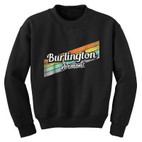 Burlington Vermont Distressed Retro Vintage Youth Sweatshirt | Artistshot