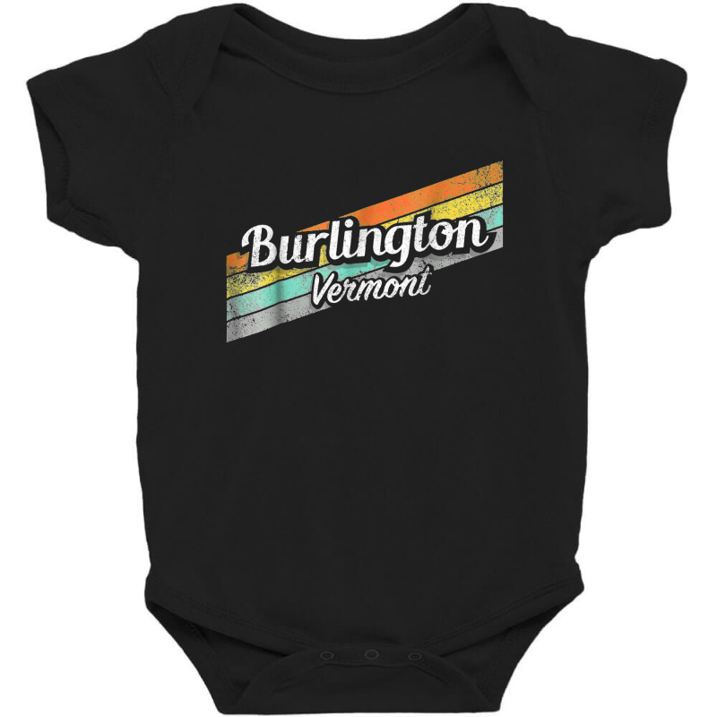 Burlington Vermont Distressed Retro Vintage Baby Bodysuit | Artistshot