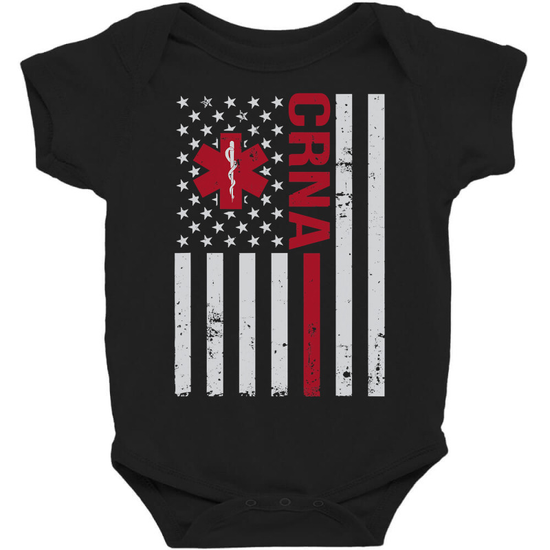 Crna Certified Registered Nurse Anesthetist Usa Flag Baby Bodysuit | Artistshot