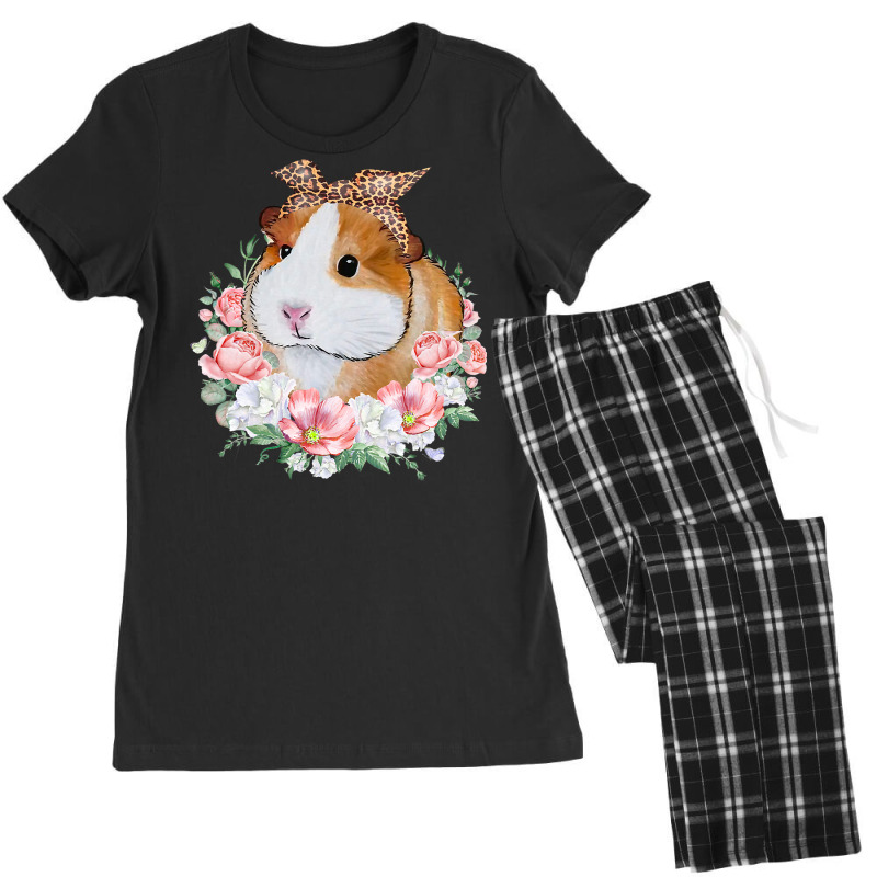 Guinea Pig With Leopard Headband Flower Guinea Pig Lovers Women's Pajamas Set by AuturoMedero90 | Artistshot