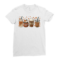 Halloween Coffee Pumpkin Latte Spice Coffee Love Fall Season Ladies Fitted T-shirt | Artistshot