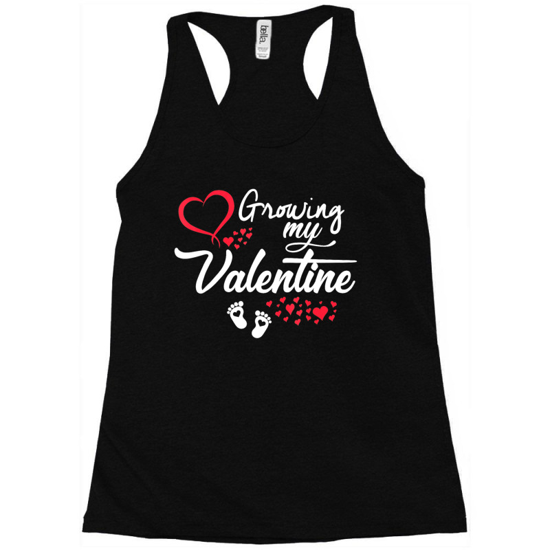 Women Valentines Pregnancy   Growing My Valentine S Racerback Tank by Newest | Artistshot