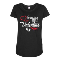 Women Valentines Pregnancy   Growing My Valentine S Maternity Scoop Neck T-shirt | Artistshot