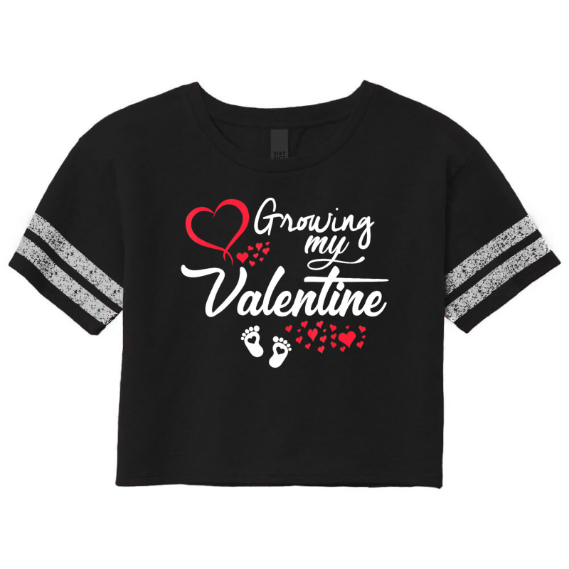 Women Valentines Pregnancy   Growing My Valentine S Scorecard Crop Tee by Newest | Artistshot