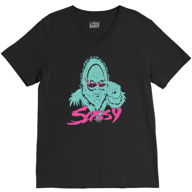 Sassy Monkey V-Neck Tee by haydar | Artistshot