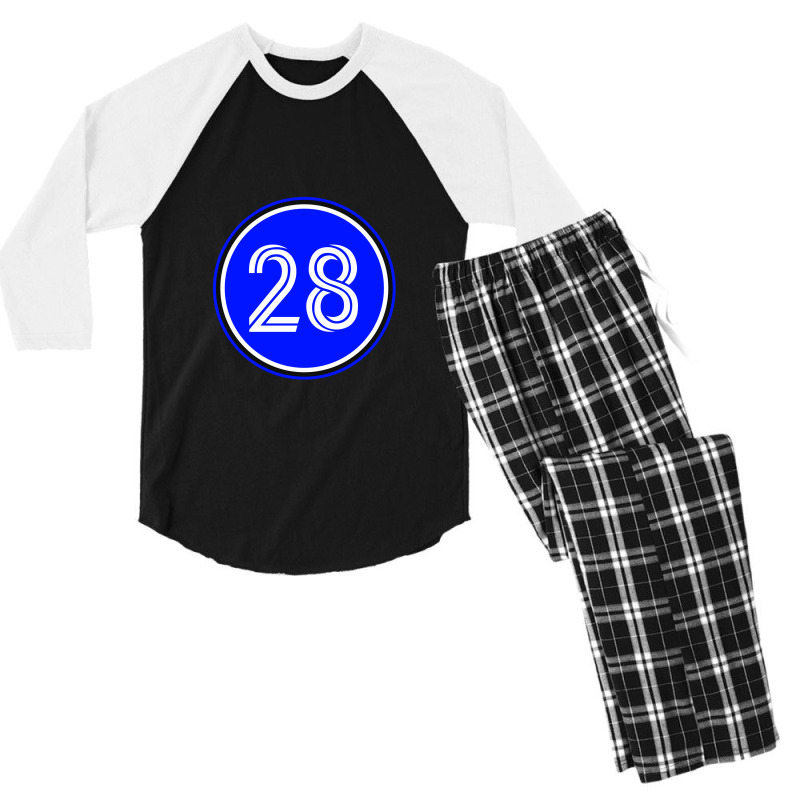 Number 28 Jersey, Sport 28 Men's 3/4 Sleeve Pajama Set | Artistshot