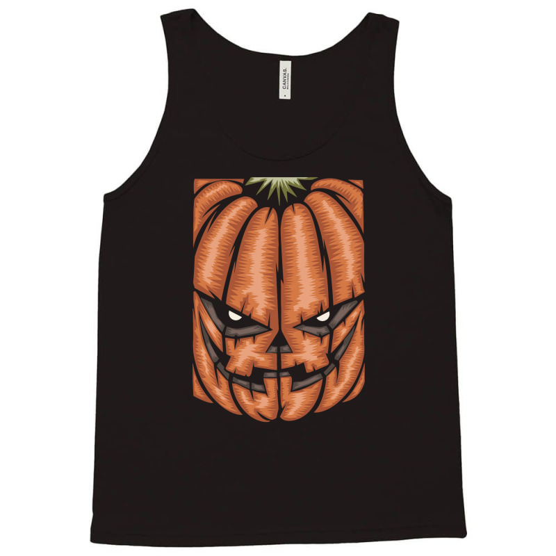 Scary Pumpkin Halloween Black Tee Tank Top by haydar | Artistshot