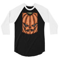 Scary Pumpkin Halloween Black Tee 3/4 Sleeve Shirt | Artistshot