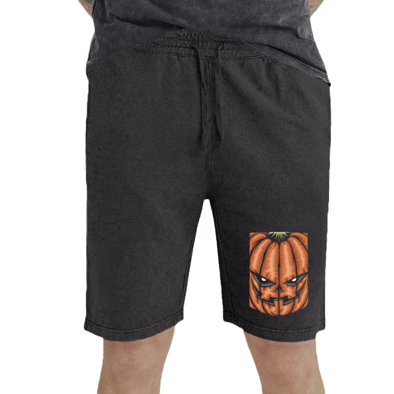 Scary Pumpkin Halloween Black Tee Vintage Short by haydar | Artistshot