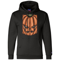 Scary Pumpkin Halloween Black Tee Champion Hoodie | Artistshot