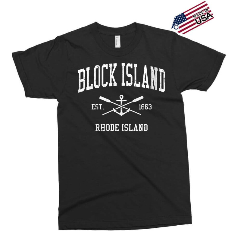 Womens Block Island Ri Vintage Crossed Oars & Boat Anchor Sports V Nec Exclusive T-shirt by voigterannen | Artistshot