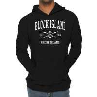 Womens Block Island Ri Vintage Crossed Oars & Boat Anchor Sports V Nec Lightweight Hoodie | Artistshot