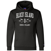 Womens Block Island Ri Vintage Crossed Oars & Boat Anchor Sports V Nec Champion Hoodie | Artistshot