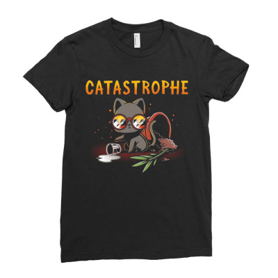 Catastrophe Ladies Fitted T-shirt Designed By Mdk Art