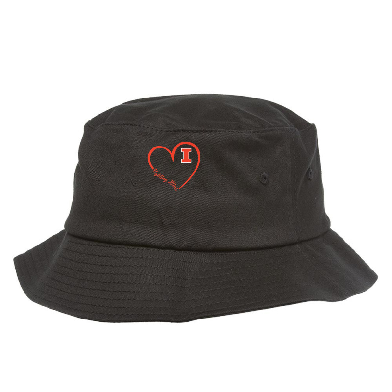 Illinois Fighting Illini Heart 34 - Apparel Bucket Hat by IsaiahStark | Artistshot