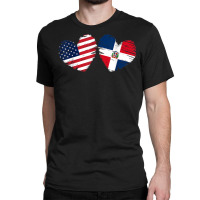 Usa Dominican Republic Flag Heart Dominican American T Shirt Classic T-shirt | Artistshot