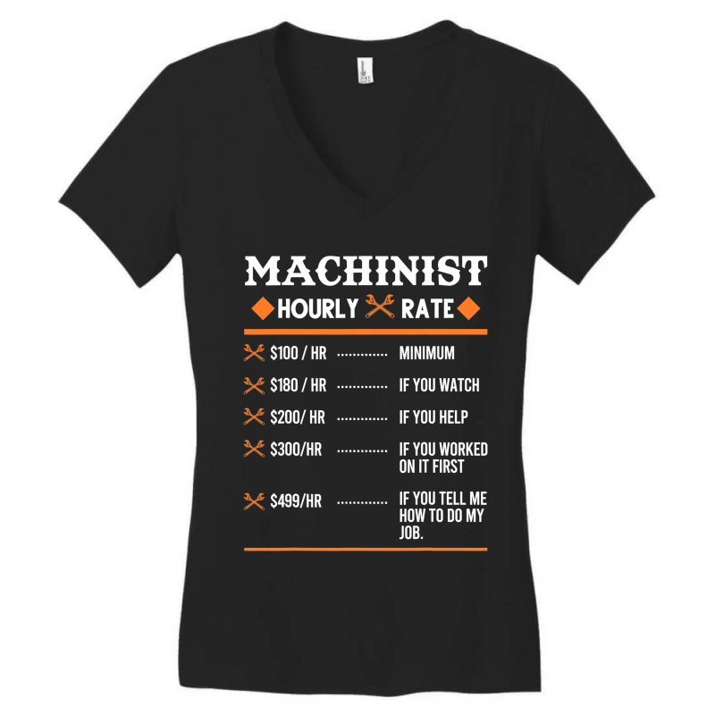 Machinist Hourly Rate Machining Women's V-Neck T-Shirt by new121 | Artistshot