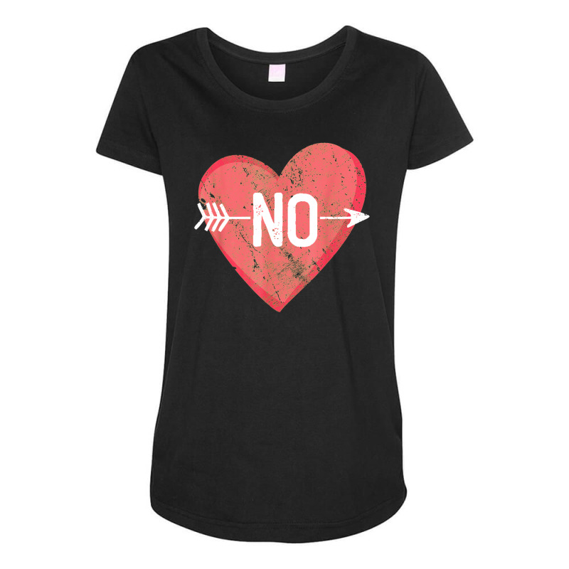 Hard No Anti Valentine Day Pink Candy Heart Love Funny Maternity Scoop Neck T-shirt by Premium | Artistshot