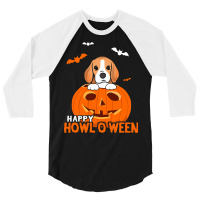 Cute Halloween Beagle Dog Pumpkin Costumes Thanksgiving 3/4 Sleeve Shirt | Artistshot